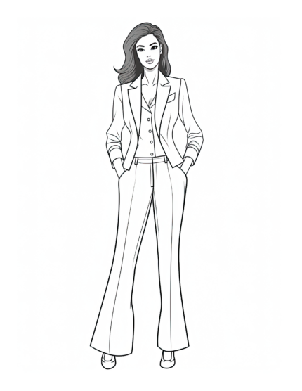 Free Adult Fashion Coloring Page 75