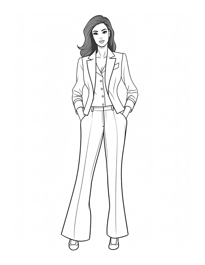 Free Adult Fashion Coloring Page 75