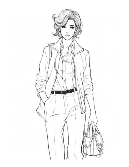 Free Adult Fashion Coloring Page 77