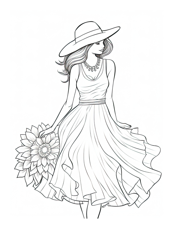 Free Adult Fashion Coloring Page 79
