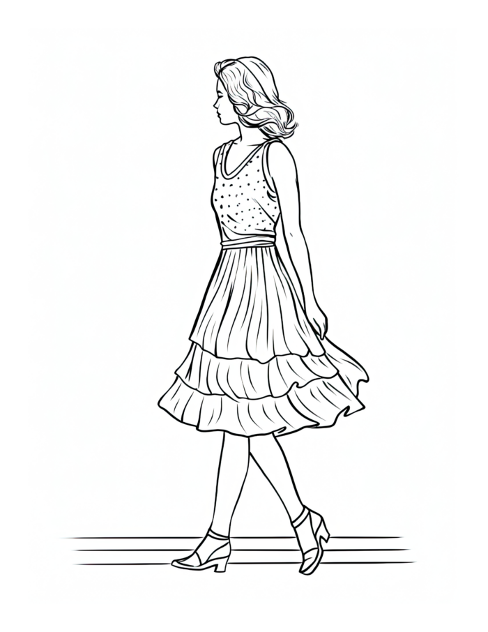 Free Adult Fashion Coloring Page 81