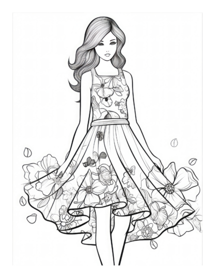 Free Adult Fashion Coloring Page 87
