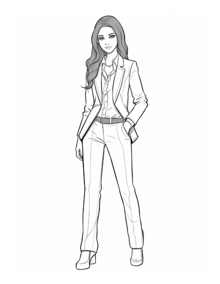 Free Adult Fashion Coloring Page 9