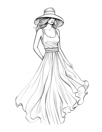 Free Adult Fashion Coloring Page 91