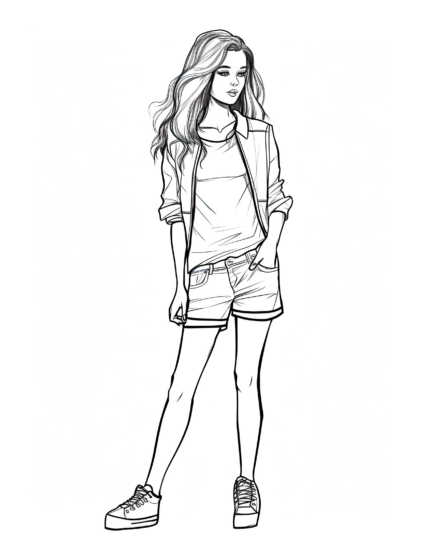 Free Adult Fashion Coloring Page 93
