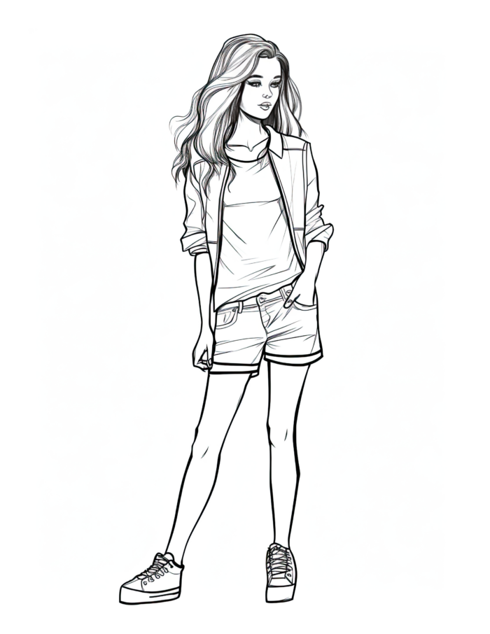 Free Adult Fashion Coloring Page 93