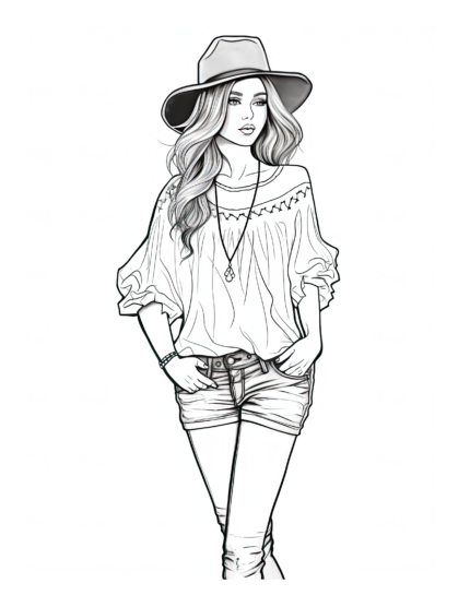 Free Adult Fashion Coloring Page 95