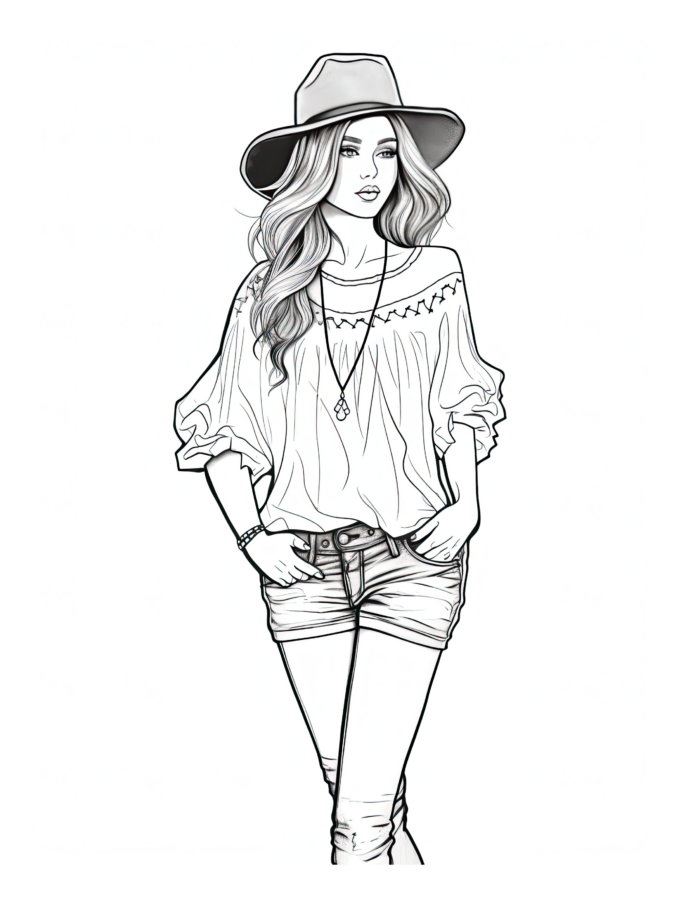 Free Adult Fashion Coloring Page 95