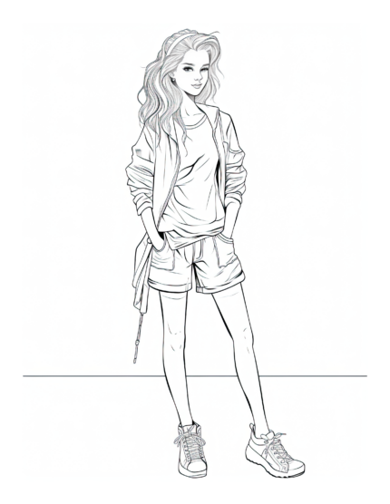 Free Adult Fashion Coloring Page 97