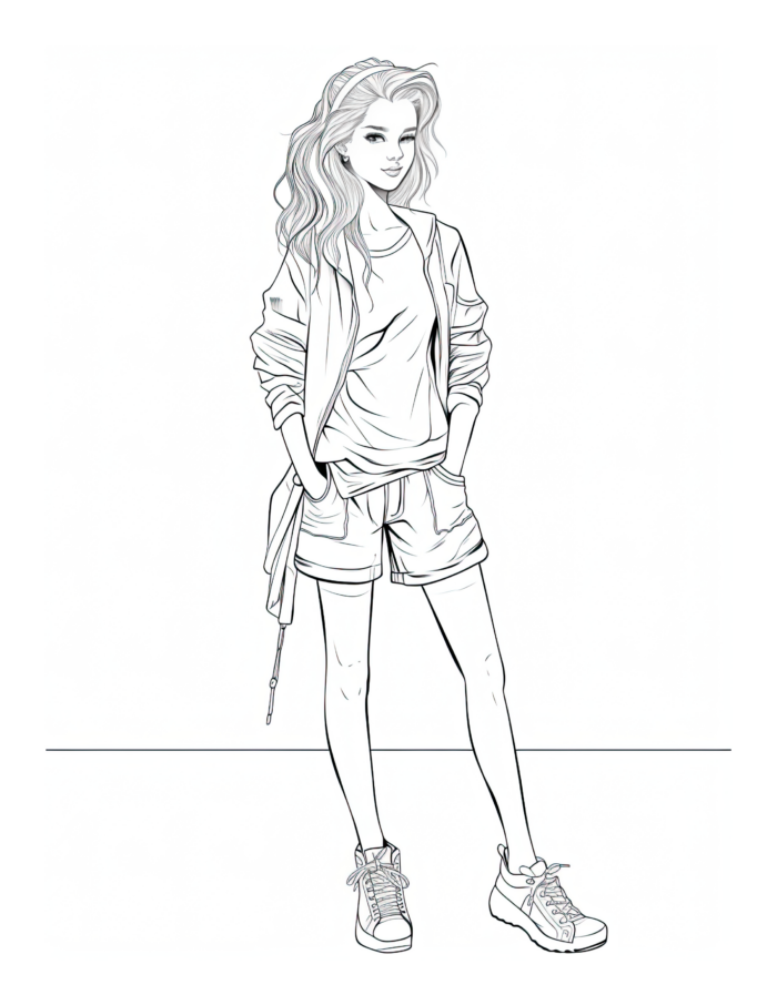 Free Adult Fashion Coloring Page 97