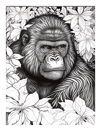 Free Ape Coloring Page 29