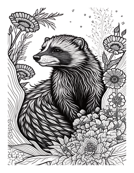 Free Badger Coloring Page 83