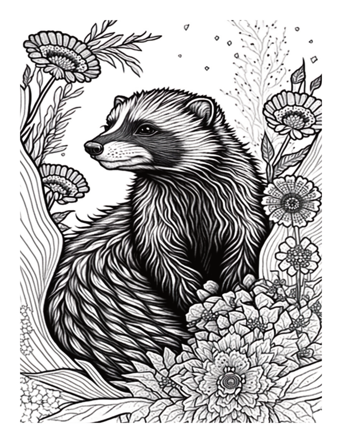 Free Badger Coloring Page 83