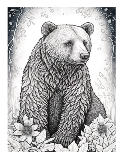 Free Bear Coloring Page 7