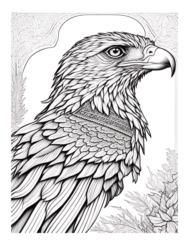 Free Printable Soaring Kings - Hawk Coloring Page For Kids And Adults