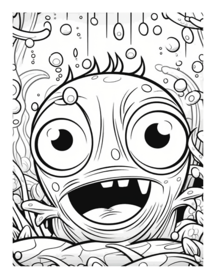 Free Bugged Eyed Monster Coloring Page 17