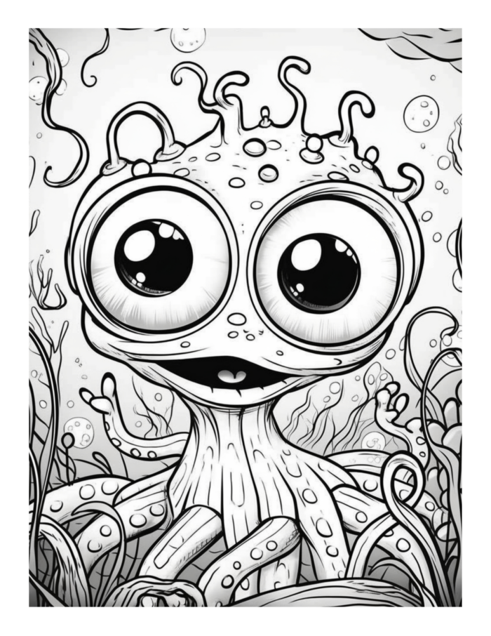 Free Bugged Eyed Monster Coloring Page 21