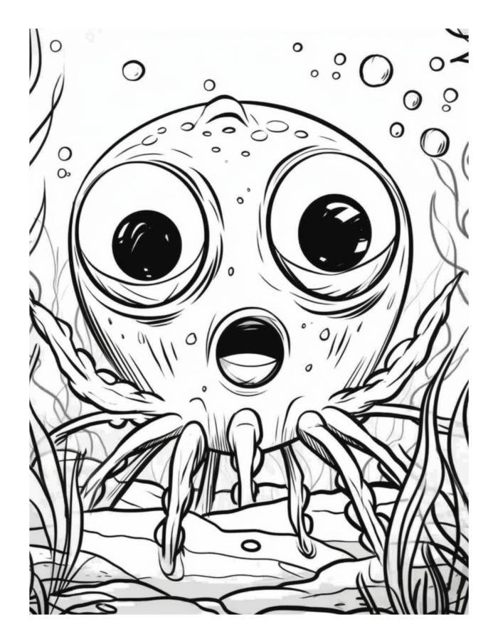 Free Bugged-Eyed Monster Coloring Page