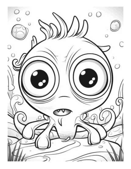Free Bugged Eyed Monster Coloring Page 27