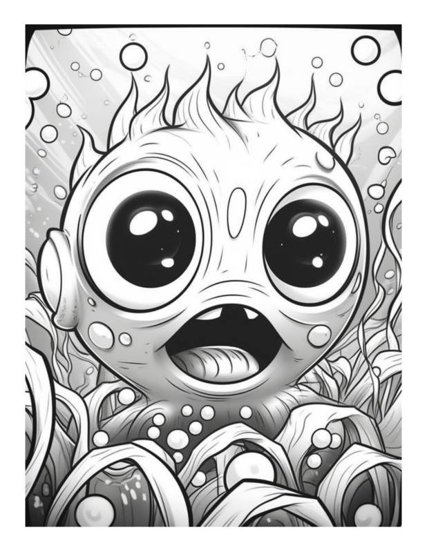 Free Printable Silly Invaders - Bugged Eyed Monster Coloring Page For ...