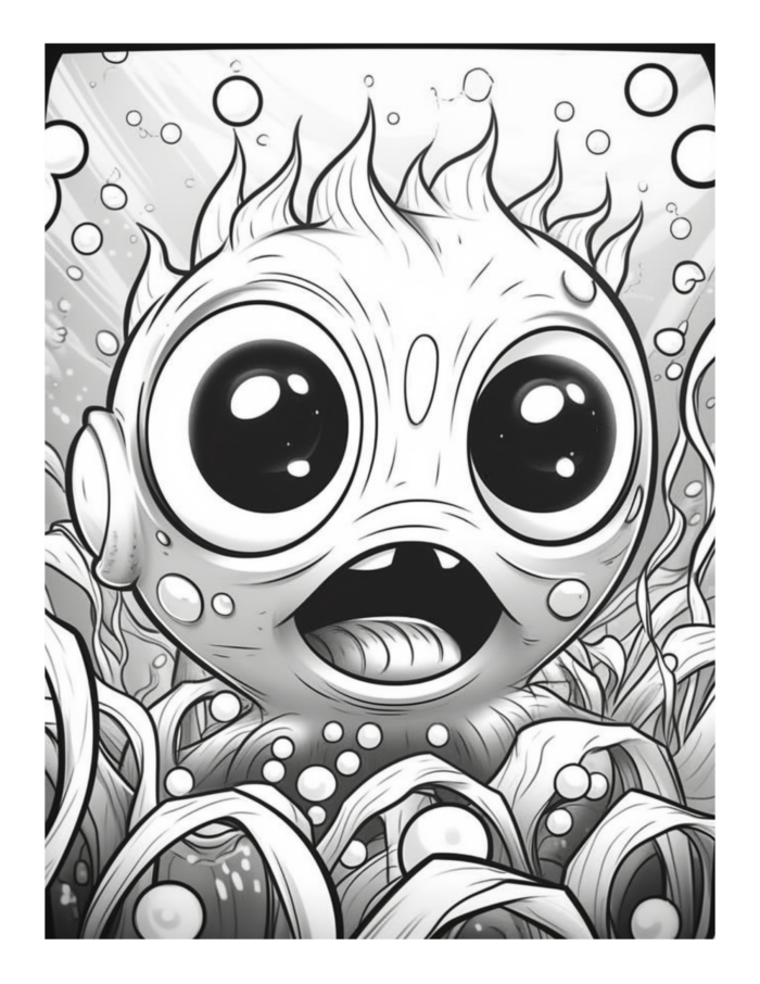 Free Bugged Eyed Monster Coloring Page 33