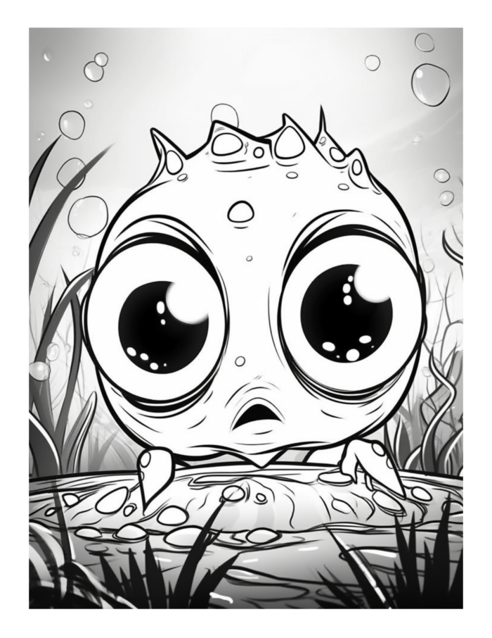 Free Bugged Eyed Monster Coloring Page 35