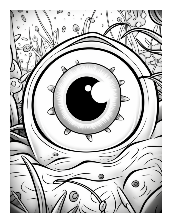 Free Bugged Eyed Monster Coloring Page 45