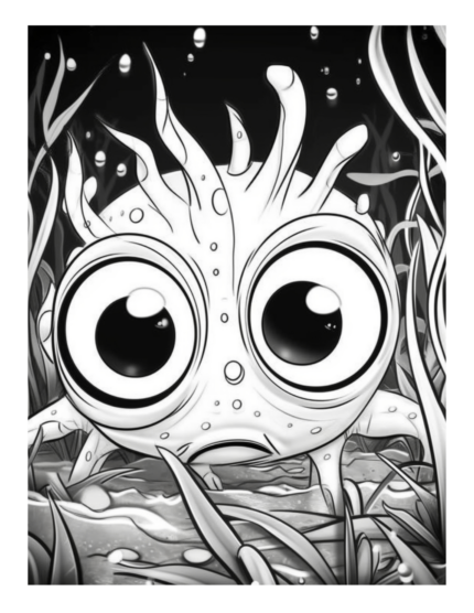 Free Bugged Eyed Monster Coloring Page 47