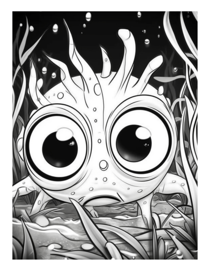 Free Bugged Eyed Monster Coloring Page 47