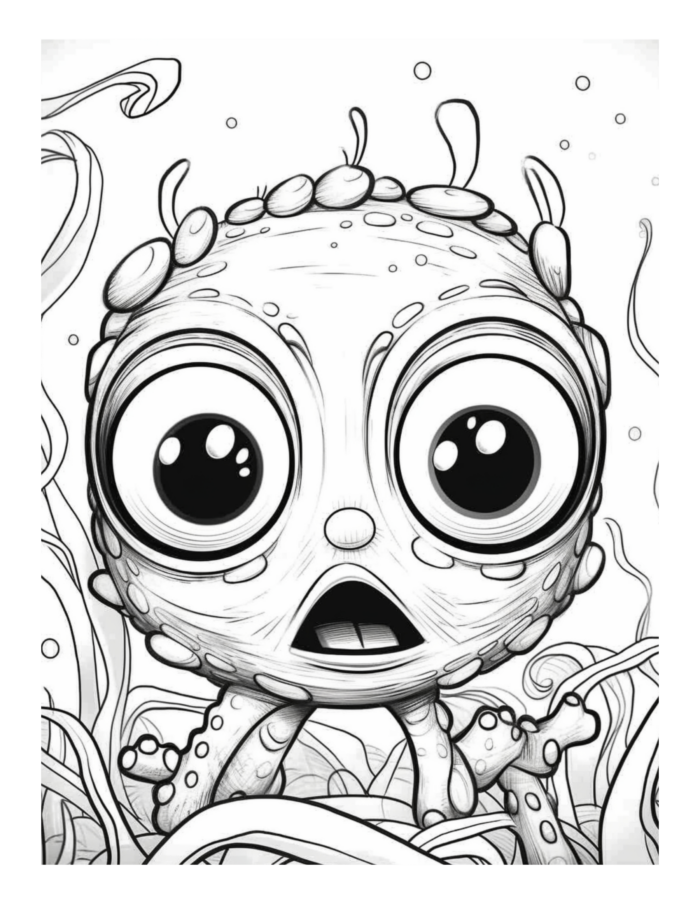 Free Bugged Eyed Monster Coloring Page 53