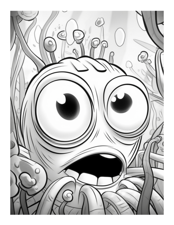 Free Bugged Eyed Monster Coloring Page 55