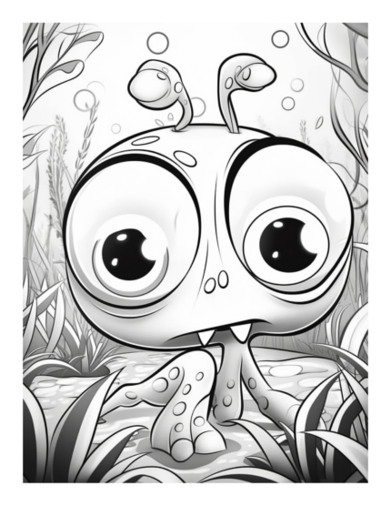 Free Bugged Eyed Monster Coloring Page 57