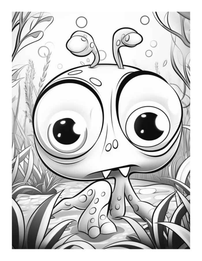 Free Bugged Eyed Monster Coloring Page 57
