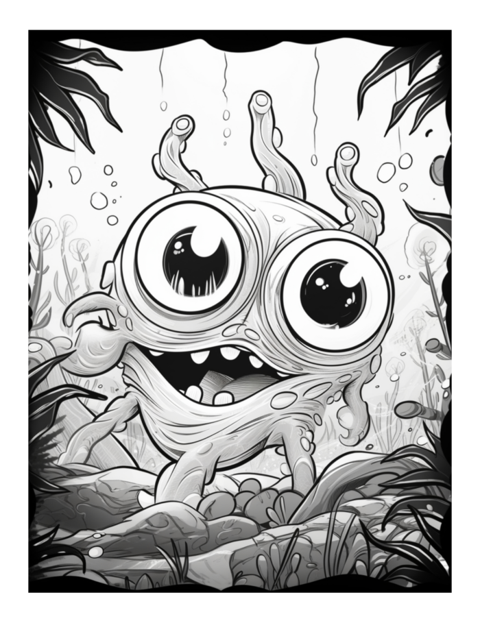 Free Bugged Eyed Monster Coloring Page 59