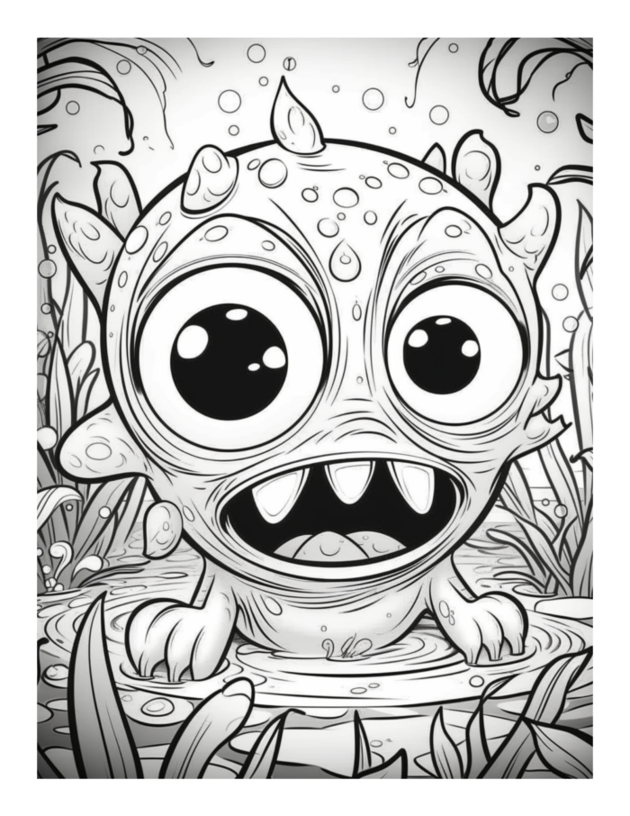 Free Bugged Eyed Monster Coloring Page 61