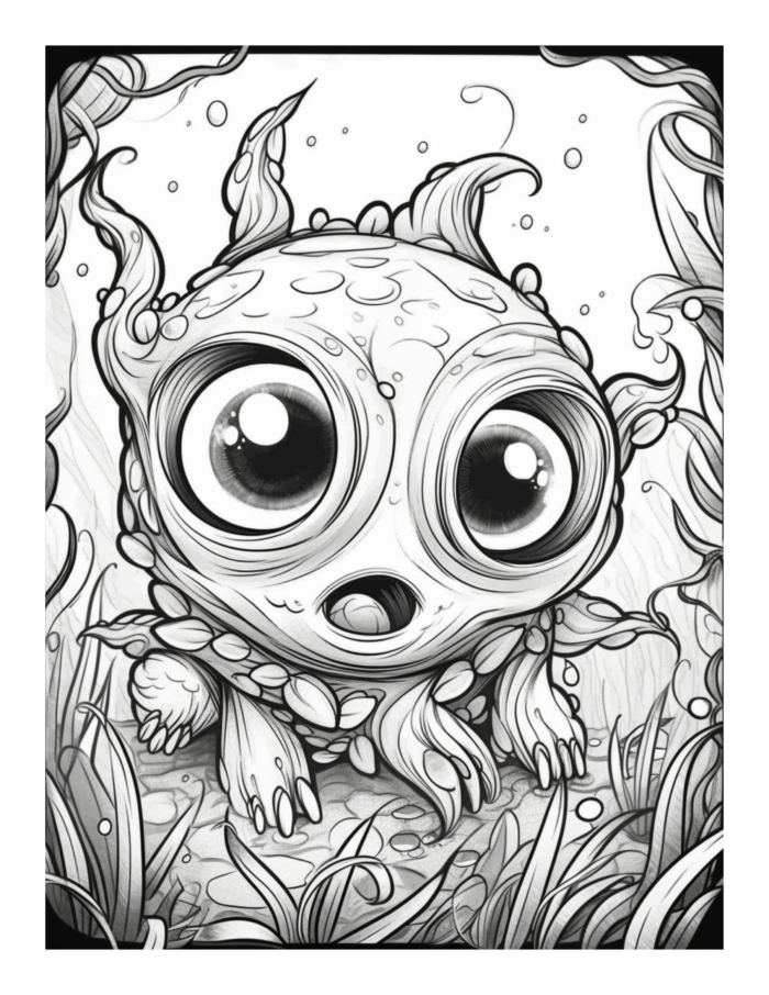 Free Bugged Eyed Monster Coloring Page