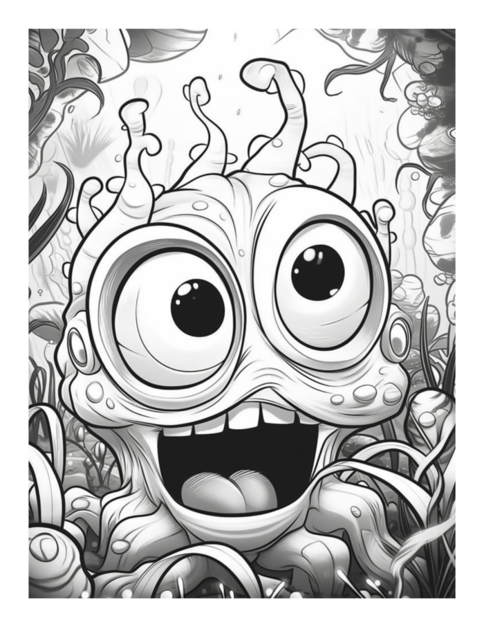 Free Bugged Eyed Monster Coloring Page 75