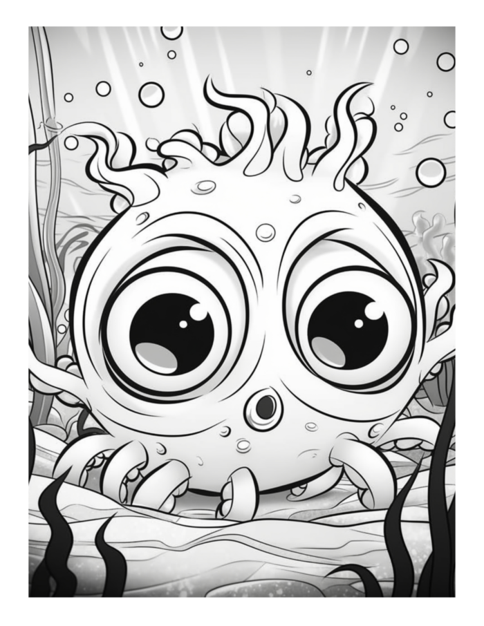 Free Bugged Eyed Monster Coloring Page 77