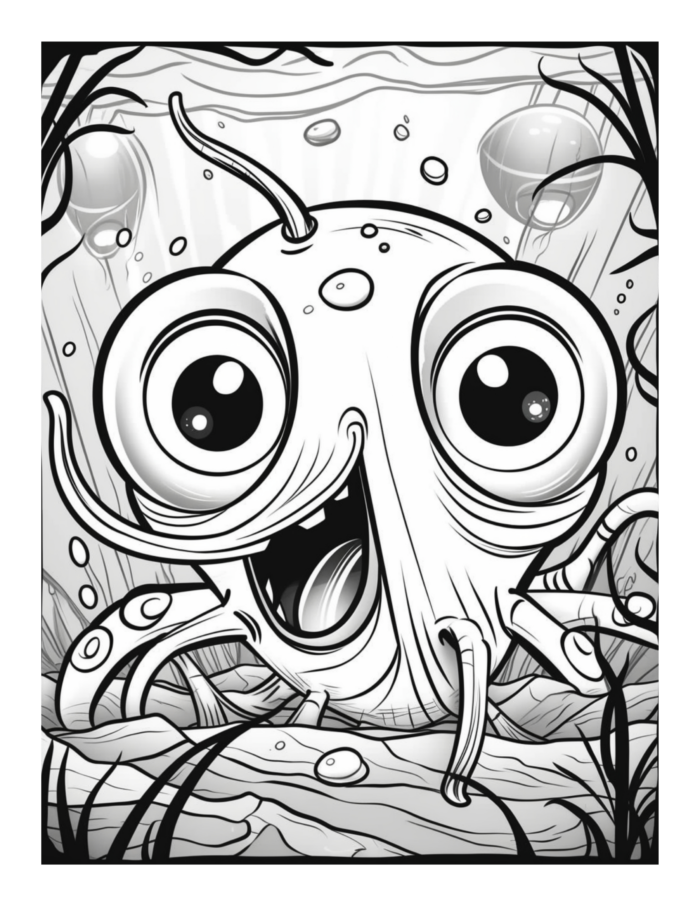 Free Bugged Eyed Monster Coloring Page 95