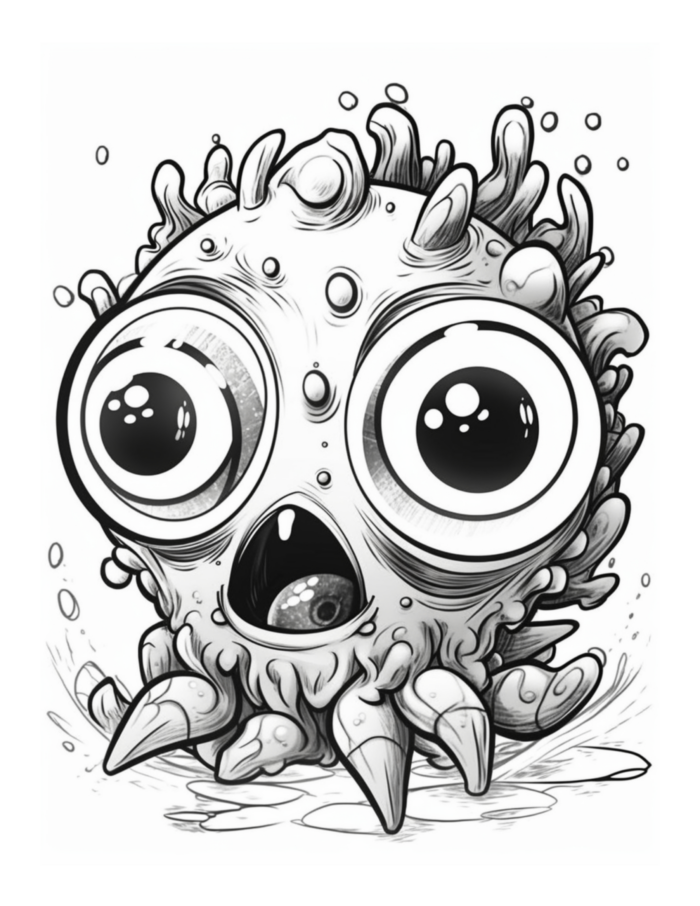 Free Bugged Eyed Monster Coloring Page 97