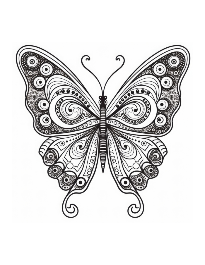 Free Butterfly Coloring Page 73