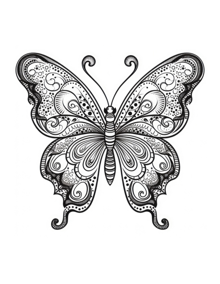 Free Butterfly Coloring Page 89