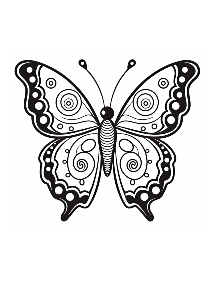 Free Butterfly Coloring Page 97