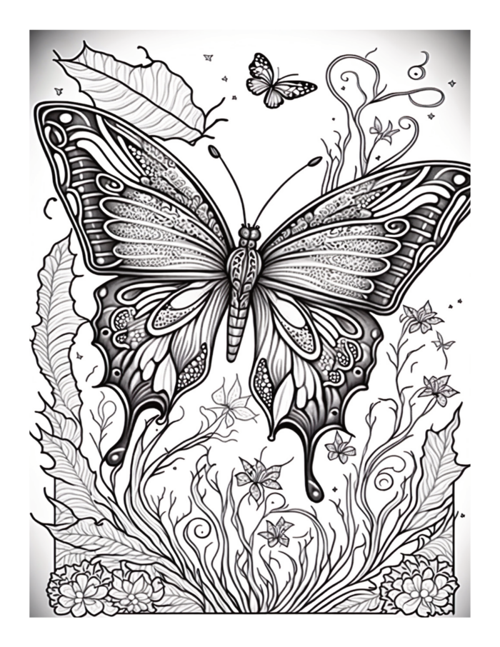 Free Butterfly Coloring Page 99