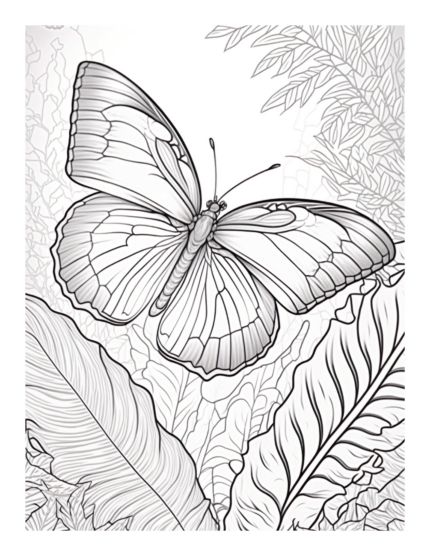 Free Butterfly Garden Coloring Page