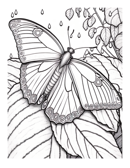Free Butterfly Garden Coloring Page 21