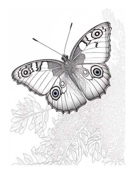 Free Butterfly Garden Coloring Page 25