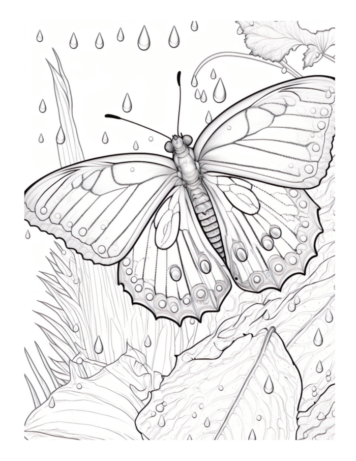 Free Butterfly Garden Coloring Page 31