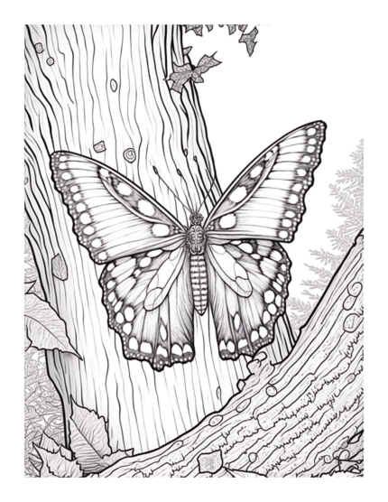 Free Butterfly Garden Coloring Page 33
