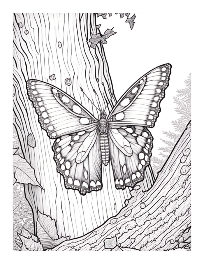 Free Butterfly Garden Coloring Page 33